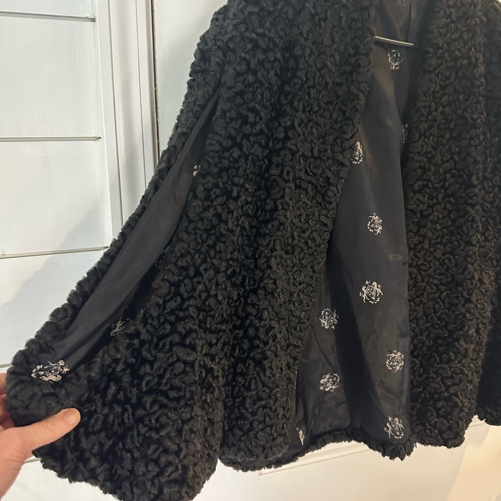 Vtg Persian Lamb Curly Wool Capelet 1940s Union Tag National Coat And Suit Comp - Picture 2 of 6
